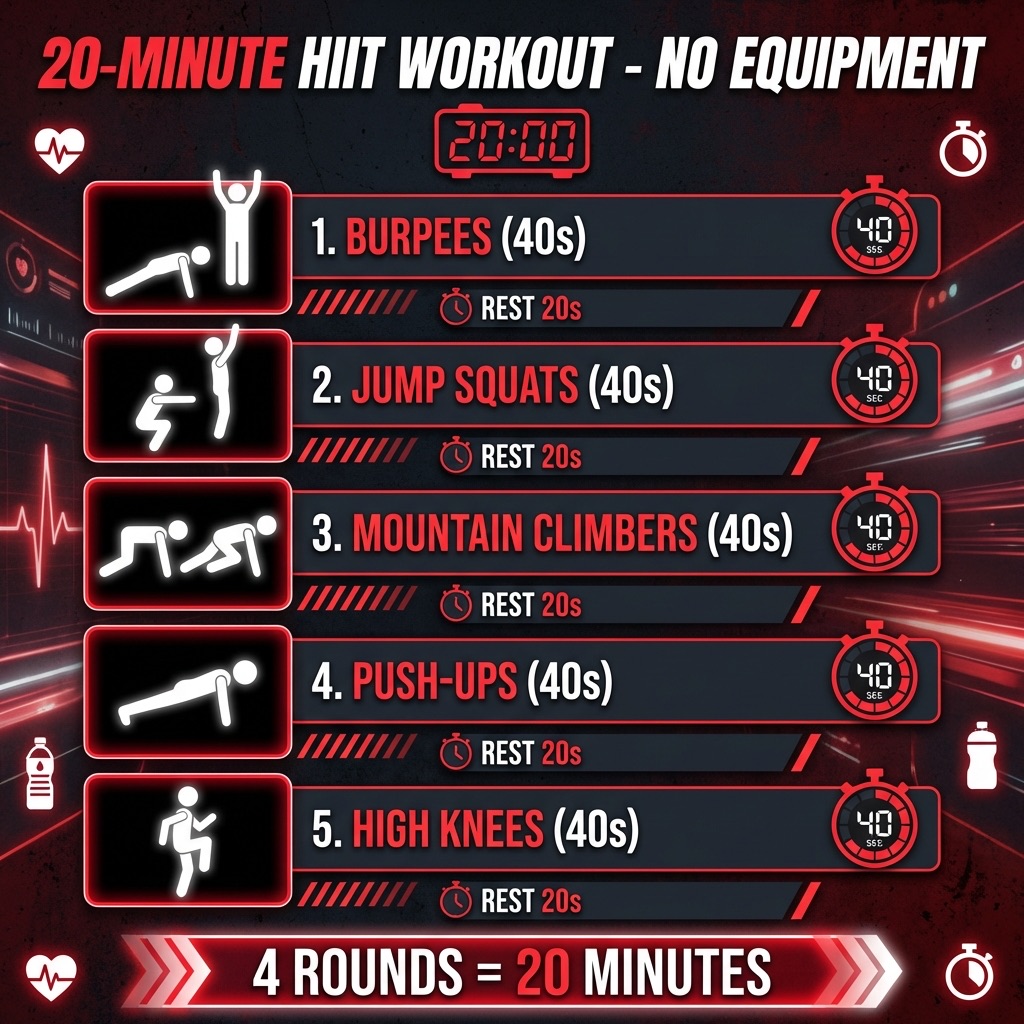 The Perfect HIIT Workout: 20 Minutes, No Equipment